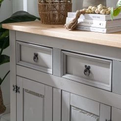 Maison Belfort Buffet Finca Rustica - Pin massif - Pin gris -Meubles de salle à manger Soldes Magasin 1000178029 200511 13145200003 DETAILS P000000001000178029