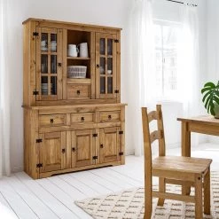 Maison Belfort Vitrine pour buffet Finca Rustica - Pin massif - Epicéa naturel -Meubles de salle à manger Soldes Magasin 1000178034 210908 06324700005 MOOD DETAILS P000000001000178034 mood