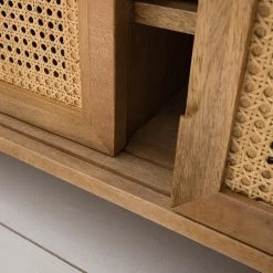 Ars manufacti Meuble TV Vina - Manguier massif / Rotin - Manguier / Noir -Meubles de salle à manger Soldes Magasin 1000178070 200320 14034600006 DETAILS P000000001000178070