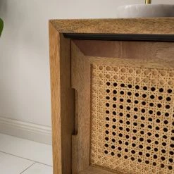 Ars manufacti Meuble TV Vina - Manguier massif / Rotin - Manguier / Noir -Meubles de salle à manger Soldes Magasin 1000178070 200320 14034700007 DETAILS P000000001000178070