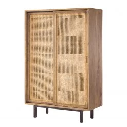 Ars manufacti Buffet haut Vina - Manguier massif / Rotin - Manguier / Noir