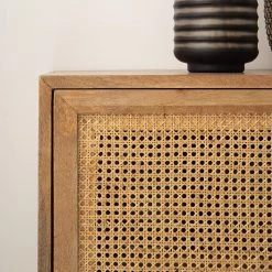 Ars manufacti Enfilade Vina I - Manguier massif / Rotin - Manguier / Noir -Meubles de salle à manger Soldes Magasin 1000178078 200317 14181600004 DETAILS P000000001000178078