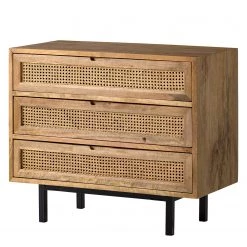 Ars manufacti Commode Vina I - Manguier massif / Rotin - Manguier / Noir