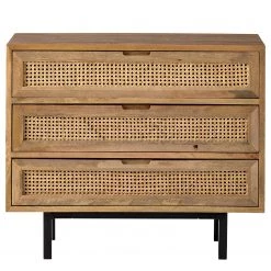 Ars manufacti Commode Vina I - Manguier massif / Rotin - Manguier / Noir -Meubles de salle à manger Soldes Magasin 1000178079 200225 13061300022 DETAILS P000000001000178079