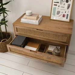 Ars manufacti Commode Vina I - Manguier massif / Rotin - Manguier / Noir -Meubles de salle à manger Soldes Magasin 1000178079 200320 14005100002 DETAILS P000000001000178079