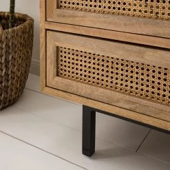 Ars manufacti Commode Vina I - Manguier massif / Rotin - Manguier / Noir -Meubles de salle à manger Soldes Magasin 1000178079 200320 14005500005 DETAILS P000000001000178079