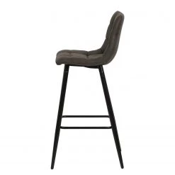 Ars manufacti Chaises de bar Donnell (lot de 2) - Microfibre/ Acier - Noir mat - Anthracite -Meubles de salle à manger Soldes Magasin 1000178088 190913 11554400026 DETAILS P000000001000178088