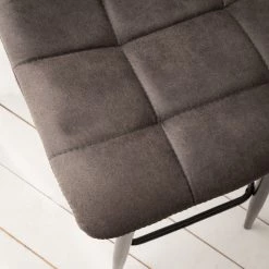 Ars manufacti Chaises de bar Donnell (lot de 2) - Microfibre/ Acier - Noir mat - Anthracite -Meubles de salle à manger Soldes Magasin 1000178088 200310 11100700009 DETAILS P000000001000178088