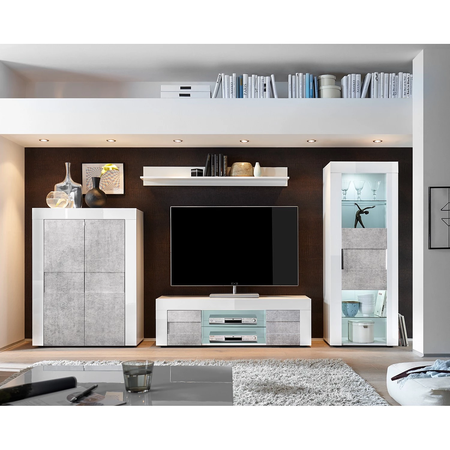 LC Spa Vitrine Easy - Blanc brillant / Imitation béton 4 LC Spa Vitrine Easy - Blanc brillant / Imitation béton – Image 4