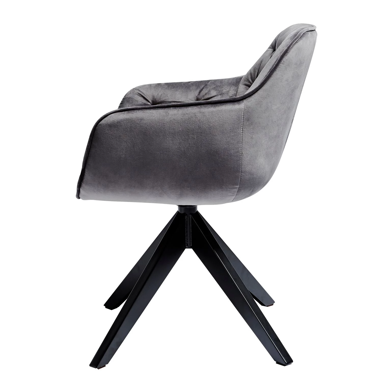 Jack & Alice Chaise Tibas - rotatif - Velours / Acier - Noir - Gris argenté 3 Jack & Alice Chaise Tibas - rotatif - Velours / Acier - Noir - Gris argenté – Image 3