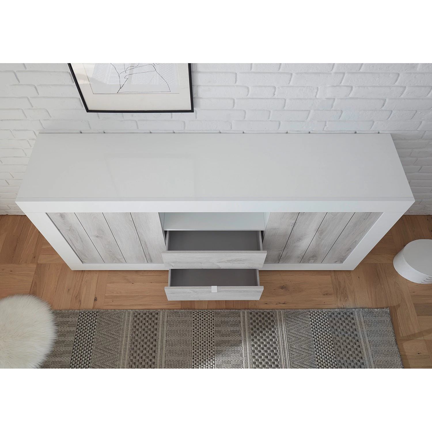 LC Spa Buffet Urbino I - Gris clair / Blanc 4 LC Spa Buffet Urbino I - Gris clair / Blanc – Image 4