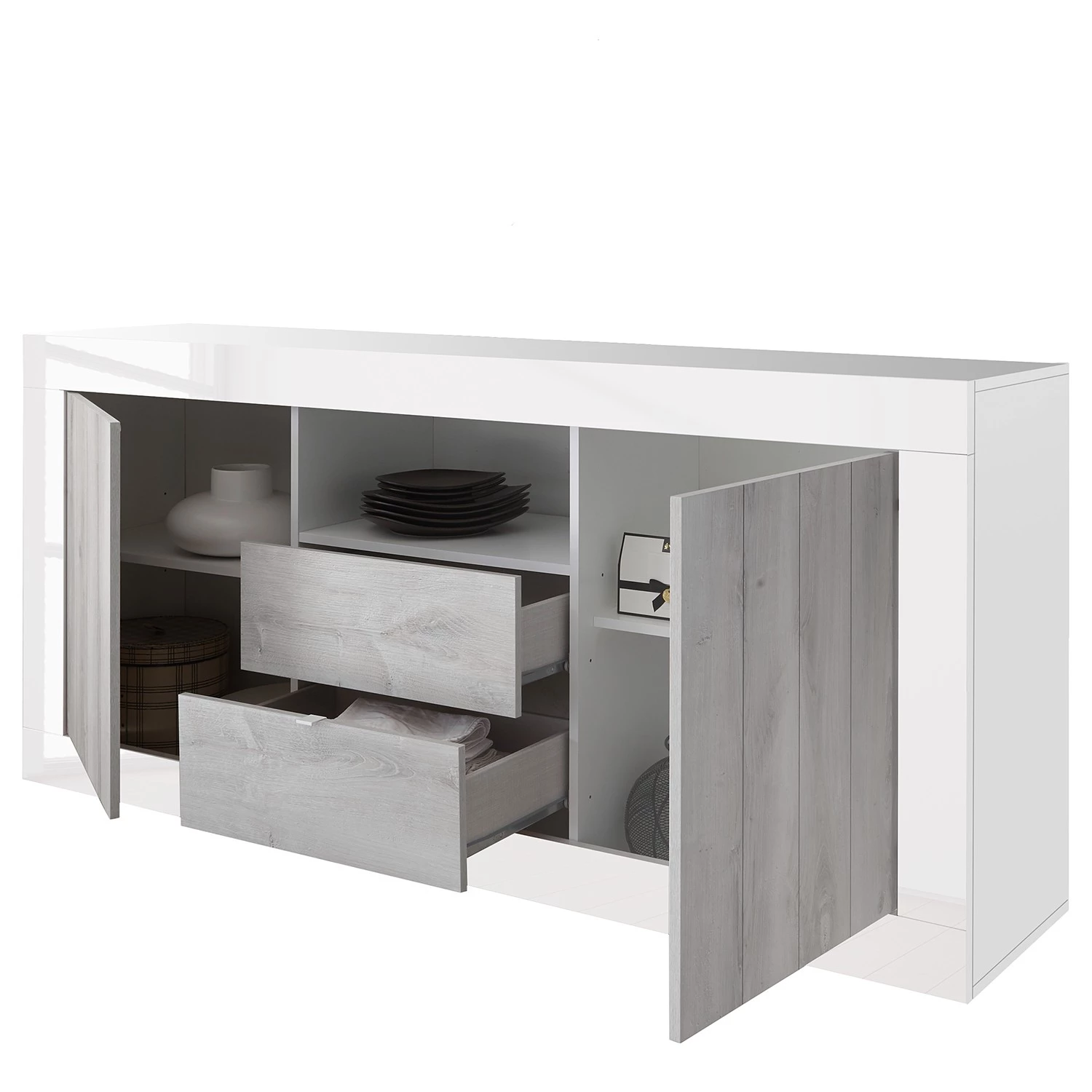 LC Spa Buffet Urbino I - Gris clair / Blanc 6 LC Spa Buffet Urbino I - Gris clair / Blanc – Image 6