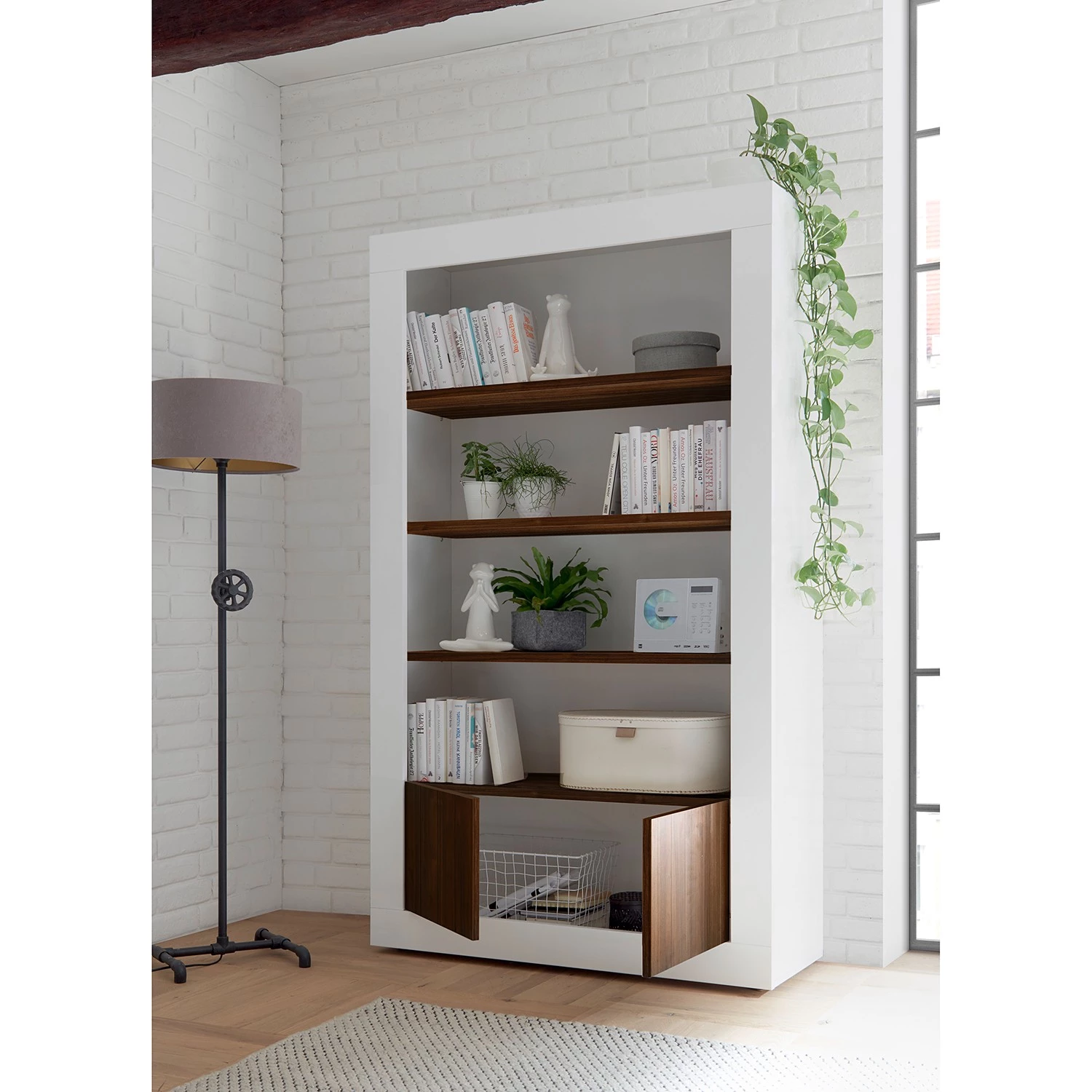 LC Spa Étagère Urbino - Imitation noisetier / Blanc 3 LC Spa Étagère Urbino - Imitation noisetier / Blanc – Image 3