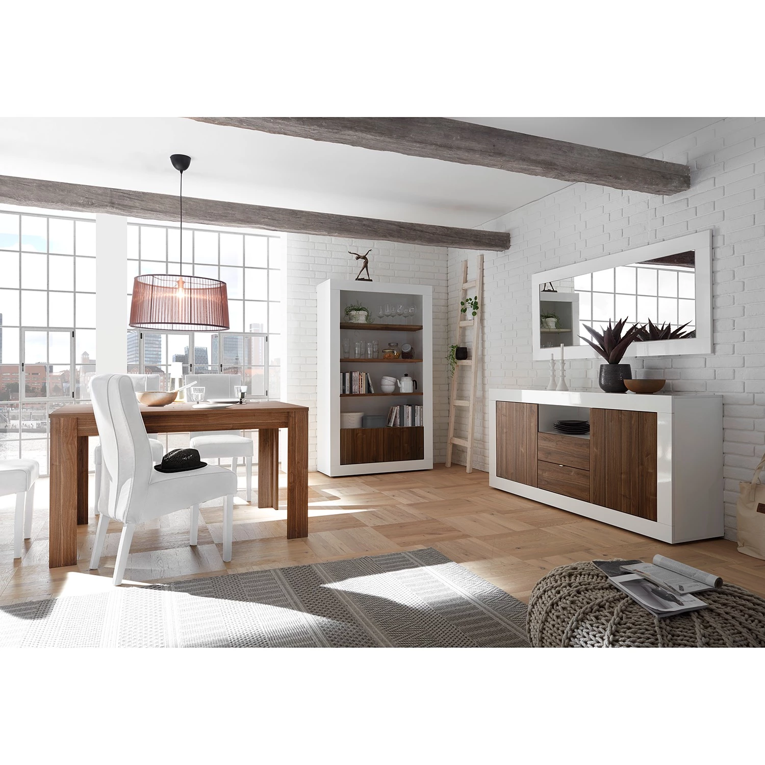 LC Spa Étagère Urbino - Imitation noisetier / Blanc 4 LC Spa Étagère Urbino - Imitation noisetier / Blanc – Image 4