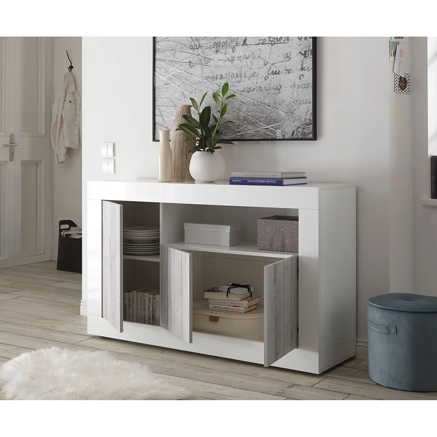LC Spa Buffet Urbino II - Gris clair / Blanc 3 LC Spa Buffet Urbino II - Gris clair / Blanc – Image 3