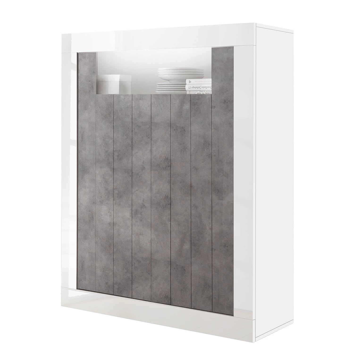 LC Spa Buffet haut Urbino - Imitation béton / Blanc 1 LC Spa Buffet haut Urbino - Imitation béton / Blanc