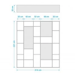 Loftscape Bibliothèque Emporior VII - Blanc brillant - Largeur : 214 cm -Meubles de salle à manger Soldes Magasin 1000178979 190801 08301600042 SKETCH DETAILS P000000001000178979 sketch