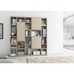 Loftscape Bibliothèque Emporior VII - Mat beige clair - Largeur : 214 cm