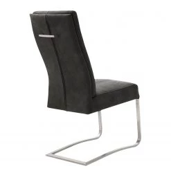 Fredriks Chaises cantilever Bury I (lot de 2) - Imitation cuir / Acier inoxydable - Noir -Meubles de salle à manger Soldes Magasin 1000178998 190725 10290700011 DETAILS P000000001000178998