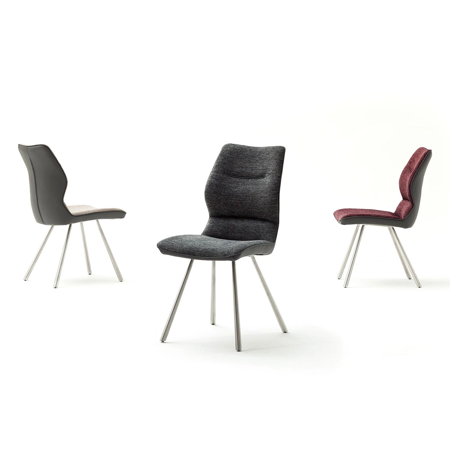 Fredriks Chaises Kiama (lot de 2) - Imitation cuir / Tissé à plat - Acier inoxydable - Anthracite 2 Fredriks Chaises Kiama (lot de 2) - Imitation cuir / Tissé à plat - Acier inoxydable - Anthracite – Image 2