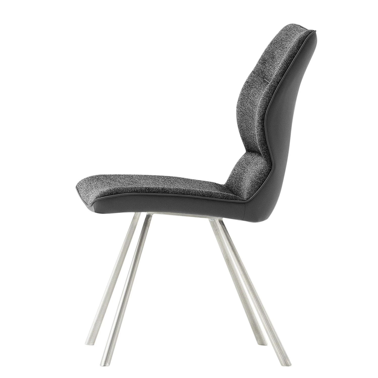 Fredriks Chaises Kiama (lot de 2) - Imitation cuir / Tissé à plat - Acier inoxydable - Anthracite 3 Fredriks Chaises Kiama (lot de 2) - Imitation cuir / Tissé à plat - Acier inoxydable - Anthracite – Image 3