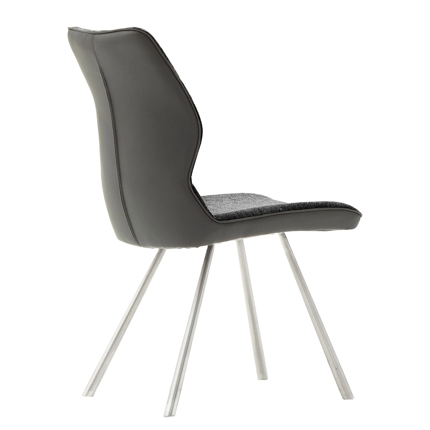 Fredriks Chaises Kiama (lot de 2) - Imitation cuir / Tissé à plat - Acier inoxydable - Anthracite 4 Fredriks Chaises Kiama (lot de 2) - Imitation cuir / Tissé à plat - Acier inoxydable - Anthracite – Image 4