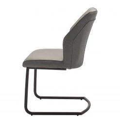 Fredriks Chaises cantilever Macapa (lot de 2) - Imitation cuir / Tissé à plat - Noir - Gris -Meubles de salle à manger Soldes Magasin 1000179034 190725 10291900124 DETAILS P000000001000179034