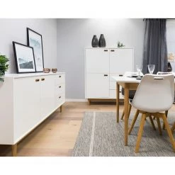 Tenzo Buffet Svea II - Blanc / Imitation chêne -Meubles de salle à manger Soldes Magasin 1000179426 190724 06293200201 MOOD DETAILS P000000001000179426 mood