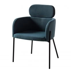 Mørteens Chaises à accoudoirs Menly - Tissu / Métal - Noir - Bleu Gris