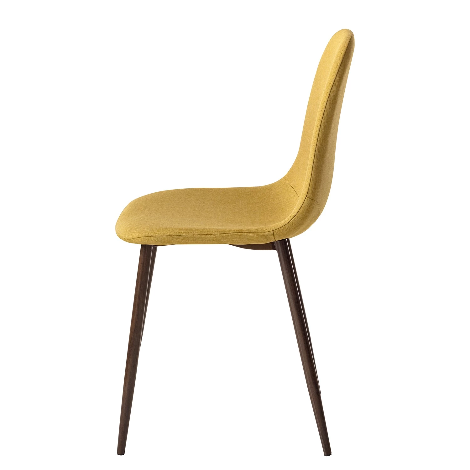 Mørteens Chaise capitonnée Iskmo VI - Tissu / Métal - Imitation noyer - Jaune moutarde - Lot de 2 5 Mørteens Chaise capitonnée Iskmo VI - Tissu / Métal - Imitation noyer - Jaune moutarde - Lot de 2 – Image 5