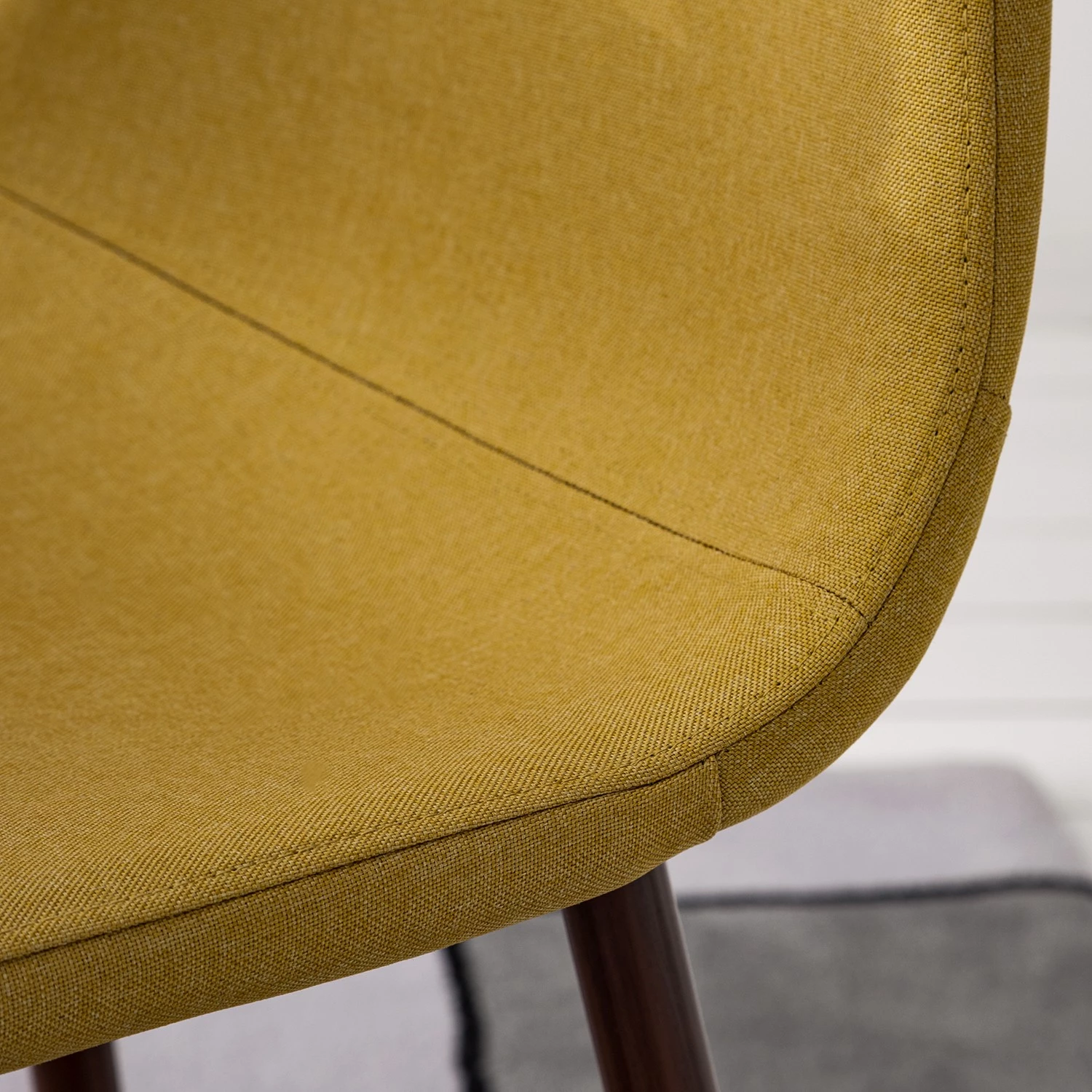 Mørteens Chaise capitonnée Iskmo VI - Tissu / Métal - Imitation noyer - Jaune moutarde - Lot de 2 10 Mørteens Chaise capitonnée Iskmo VI - Tissu / Métal - Imitation noyer - Jaune moutarde - Lot de 2 – Image 10