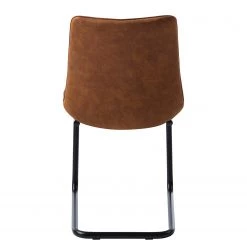 Fredriks Chaise cantilever Kemmel - Microfibre / Métal - Noir - Cognac - Lot de 2 -Meubles de salle à manger Soldes Magasin 1000179472 200121 14403900073 DETAILS P000000001000179472