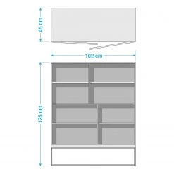 Red Living Buffet haut Frahan - Chêne sauvage -Meubles de salle à manger Soldes Magasin 1000181277 211018 083456000514 SKETCH DETAILS P000000001000181277 sketch