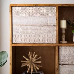 Ars manufacti Buffet haut Buuda - Partiellement en acacia massif - Écru / Acacia -Meubles de salle à manger Soldes Magasin 1000182054 200227 06193100002 MOOD DETAILS P000000001000182054 mood