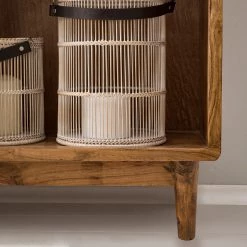 Ars manufacti Buffet haut Buuda - Partiellement en acacia massif - Écru / Acacia -Meubles de salle à manger Soldes Magasin 1000182054 200227 06193100005 MOOD DETAILS P000000001000182054 mood