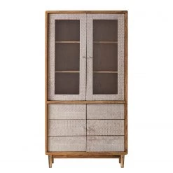 Ars manufacti Vitrine Buuda - Partiellement en acacia massif - Écru / Acacia -Meubles de salle à manger Soldes Magasin 1000182056 200225 06193500020 DETAILS P000000001000182056