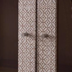 Ars manufacti Vitrine Buuda - Partiellement en acacia massif - Écru / Acacia -Meubles de salle à manger Soldes Magasin 1000182056 200225 06193600024 DETAILS P000000001000182056