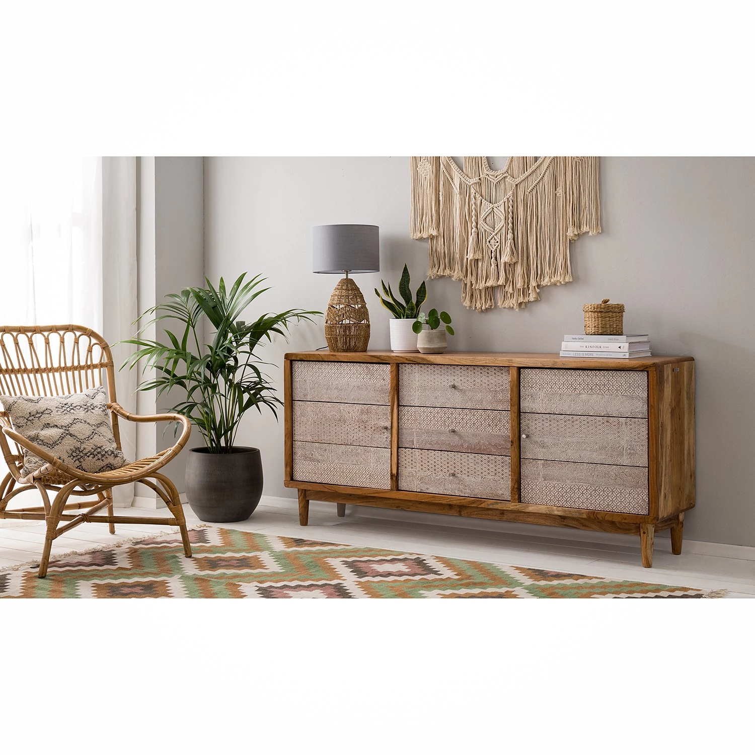 Ars manufacti Buffet bas Buuda - Partiellement en acacia massif - Écru / Acacia 2 Ars manufacti Buffet bas Buuda - Partiellement en acacia massif - Écru / Acacia – Image 2