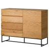 Ars Natura Commode Nozza - Placage en bois véritable - Chêne / Noir