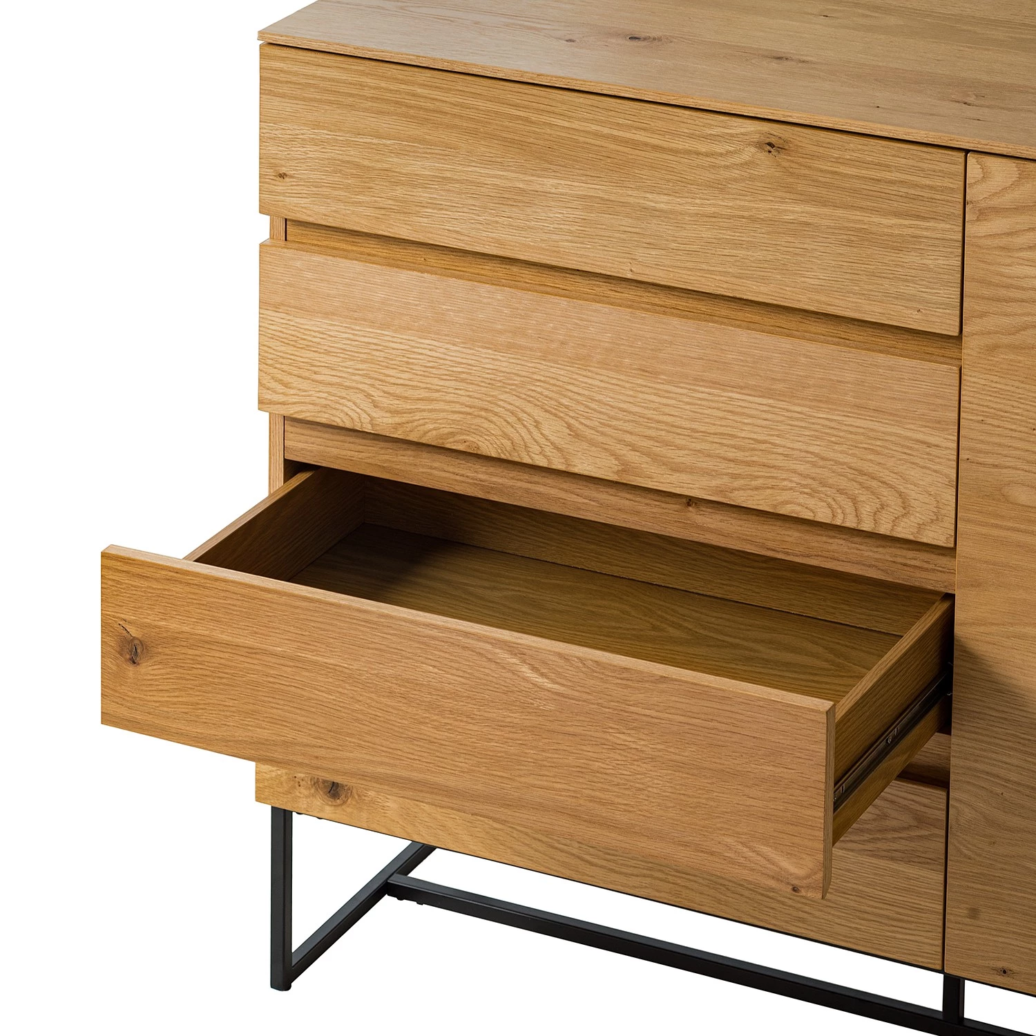 Ars Natura Commode Nozza - Placage en bois véritable - Chêne / Noir 14 Ars Natura Commode Nozza - Placage en bois véritable - Chêne / Noir – Image 14