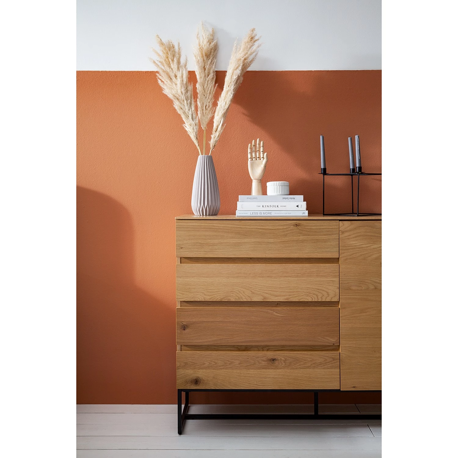 Ars Natura Commode Nozza - Placage en bois véritable - Chêne / Noir 12 Ars Natura Commode Nozza - Placage en bois véritable - Chêne / Noir – Image 12