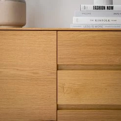 Ars Natura Buffet Nozza I - Placage en bois véritable - Chêne / Noir -Meubles de salle à manger Soldes Magasin 1000182824 200306 14374700013 MOOD DETAILS P000000001000182824 mood