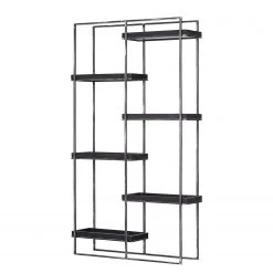 Red Living Étagère Pondo - Acacia massif / Métal - Acacia noir / Noir