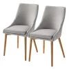 Mørteens Chaises Brea (lot de 2) - Tissu / Frêne massif - Frêne - Gris clair