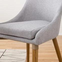 Mørteens Chaises Brea (lot de 2) - Tissu / Frêne massif - Frêne - Gris clair -Meubles de salle à manger Soldes Magasin 1000183821 200207 09355200010 DETAILS P000000001000183821