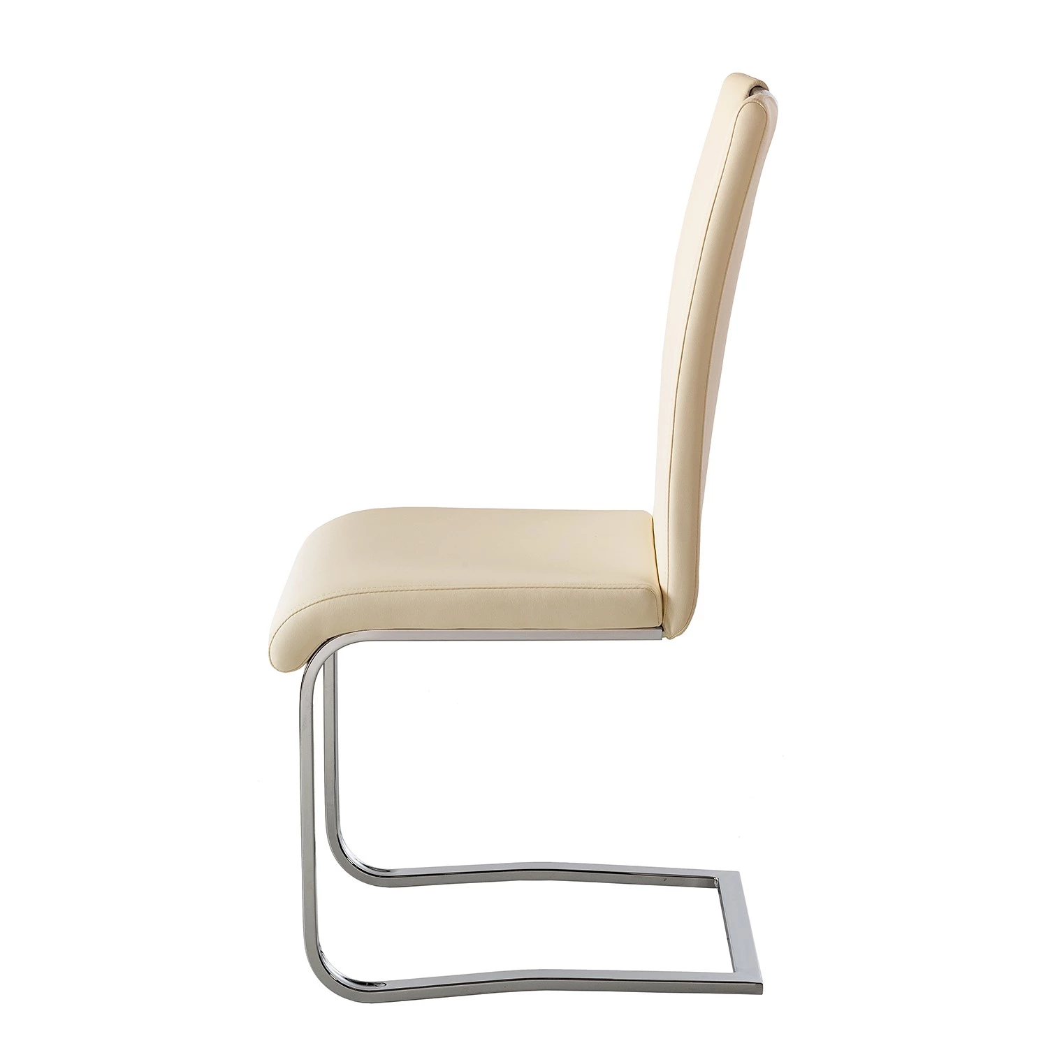 Fredriks Chaises cantilever Nevia I - Imitation cuir / Métal - Chrome - Cuir synthétique Aleli: Créme - Lot de 2 6 Fredriks Chaises cantilever Nevia I - Imitation cuir / Métal - Chrome - Cuir synthétique Aleli: Créme - Lot de 2 – Image 6