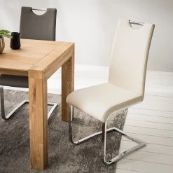 Fredriks Chaises cantilever Nevia I - Imitation cuir / Métal - Chrome - Cuir synthétique Aleli: Créme - Lot de 2 16 Fredriks Chaises cantilever Nevia I - Imitation cuir / Métal - Chrome - Cuir synthétique Aleli: Créme - Lot de 2 -Meubles de salle à manger Soldes Magasin 1000183823 200206 06303500054 DETAILS P000000001000183823