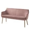 Mørteens Banquette Nicholas III - Velours / Chêne massif - Chêne - Vieux rose / Chêne
