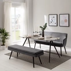 Mørteens Banquette Nicholas IV - Velours / Hévéa massif - Gris foncé / Noir 14 Mørteens Banquette Nicholas IV - Velours / Hévéa massif - Gris foncé / Noir -Meubles de salle à manger Soldes Magasin 1000183891 200331 06181200012 MOOD DETAILS P000000001000183891 mood