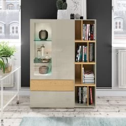 Now! by hülsta Buffet haut hülsta now vision - Gris Sahara brillant -Meubles de salle à manger Soldes Magasin 1000183909 190807 12092100018 MOOD DETAILS P000000001000183909 mood